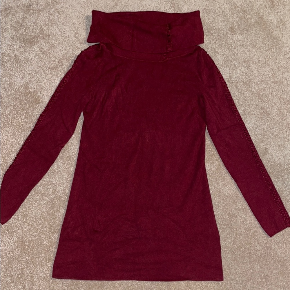 White House Black Market Long Sleeve Dress - Burgundy